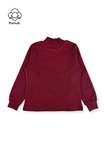 difa kids Fete Băieți Unisex Copii Culoare Bordeaux Iarnă sezonieră Cu jumătate de gât cu mânecă lungă Badi
