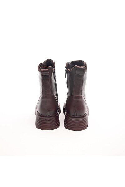 derinet Hakiki Deri Fermuarlı Kadın Bot