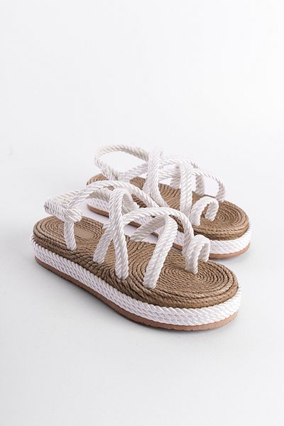 Capone Outfitters Damen-Sandalen mit Keilabsatz und Schnürung