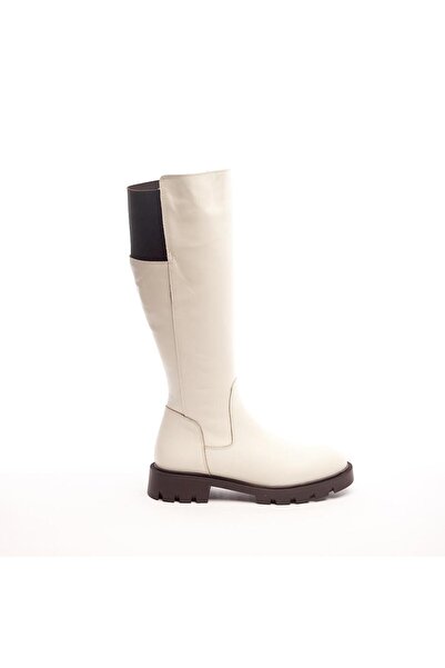 derinet Hakiki Deri Fermuarlı Kadın Çizme