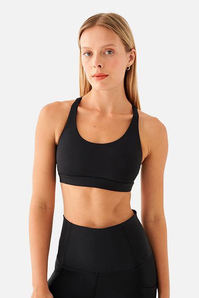 Superstacy Stella Medium Supported Black Sports Bra