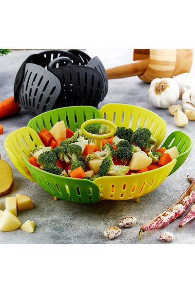 deryame Plastic Folding Steaming Apparatus Healthy Boiling Basket