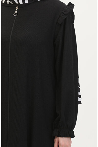 sefamerve Black Frilly Ferace - model 1055-02