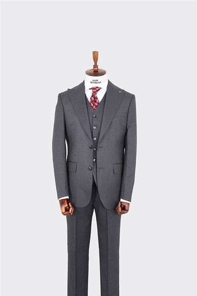 Kadir Büyükkaya Modern Cut Men's Suit with Vest - Comfortable and Stylish-Kav1069W