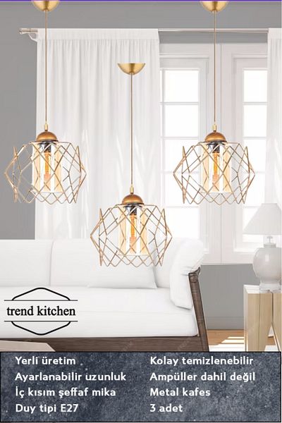 Trend Kitchen 3 قطع العصرية العسل الميكا الزجاج الذهبي غرفة المعيشة المطبخ الحمام غرفة نوم غرفة الأطفال مدخل قلادة مصباح الثريا