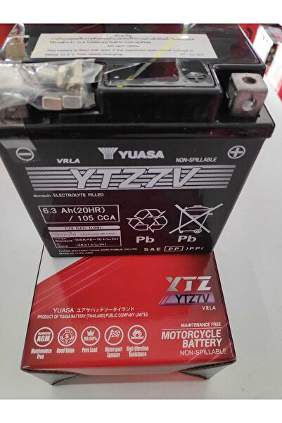Yuasa Ytz7v 12 V 6.3 Amper 2025 105 Cca Fabrikasyon Kurulum Motosiklet Akü