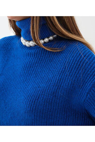 Secret Passion Lingerie Yeni Sezon Balıkçı Yaka Fitilli Kalın Triko Tunik Kazak 24W16023