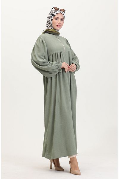 sefamerve Çağla Green Robadan Gathered Ferace - 1052-07