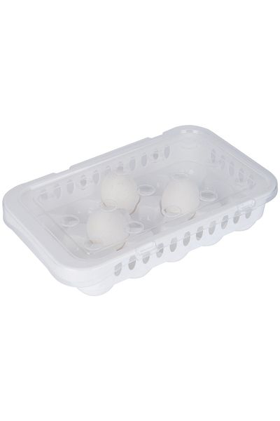 K&A Hygienic Egg Storage Container 15 Compartments with Lid