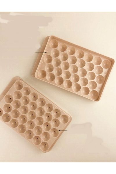 Angoravi 2-Piece Ice Mold 33 Compartments Crystal Ball Ice Box - Mini Round Ice Mold
