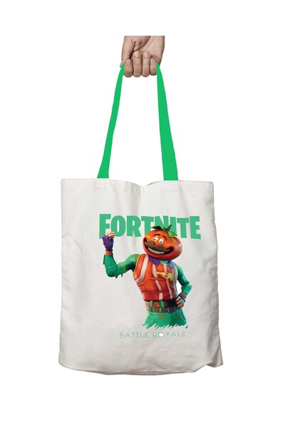 ART HEDİYE حقيبة كتف قابلة للغسل من Fort Nite Tomato بمقبض أخضر