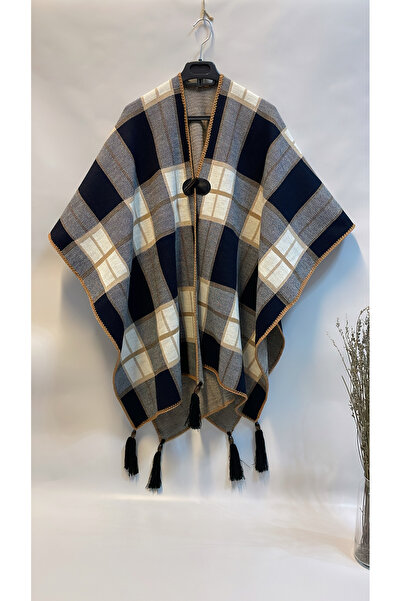 Onur Poncho - Πλεκτά υφασμάτινα πλεκτά Hijab Poncho Winter with Buttons Keep Warm Κατάστημα μόδας ποιότητας εξωτερικών ενδυμάτων