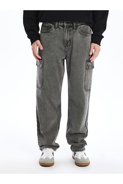 LC Waikiki Xside Anthracite Baggy Fit Men's Cargo Jean Pants
