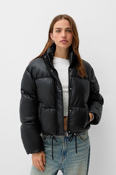 Bershka Faux leather puffer jacket