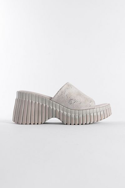 Capone Outfitters Damen-Hausschuhe aus Denim mit Keilabsatz und einem Riemen