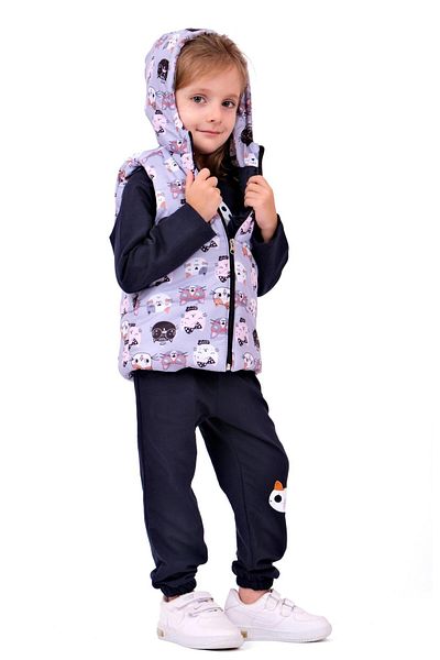 TRENDİMİZBİR Cat Patterned Lilac Set - Baby Girl Cute