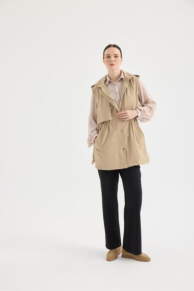 Garzia İtalia Kapüşonlu File Astarlı Kadın Yelek