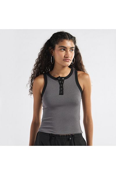 FAV Textured Tank Top with Crew Neck and Racerback
