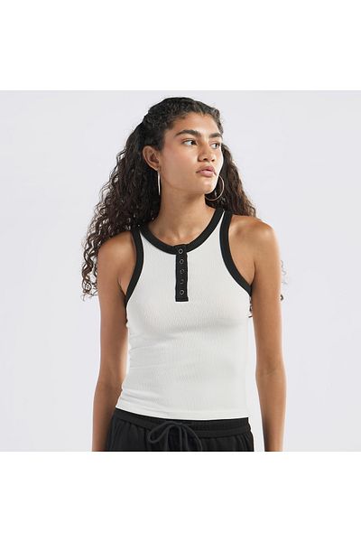 FAV Textured Tank Top with Crew Neck and Racerback
