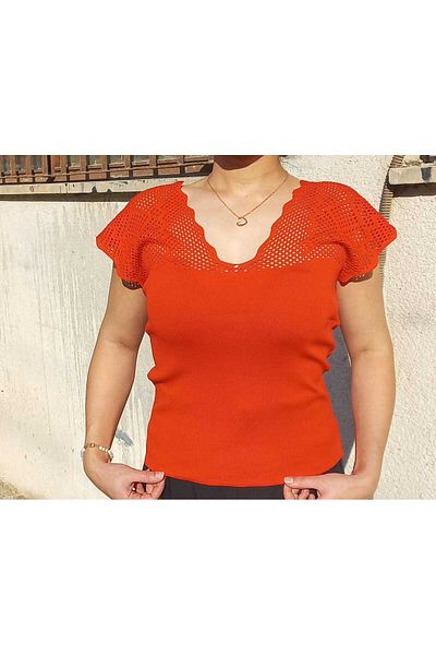 aytenli V-Neck Large Size Collar Openwork Thick Straps Plain Knit Standard Size Knitwear Crop Tank Top