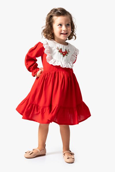 Baby Animals Baby Girl Dress Girls' Dress Birthday Party Wedding Long Sleeve Lined Dress