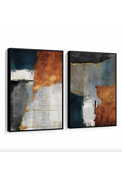 EMYA HOME Εκτύπωση σε καμβά με αφηρημένα σχέδια με ξύλινο πλαίσιο