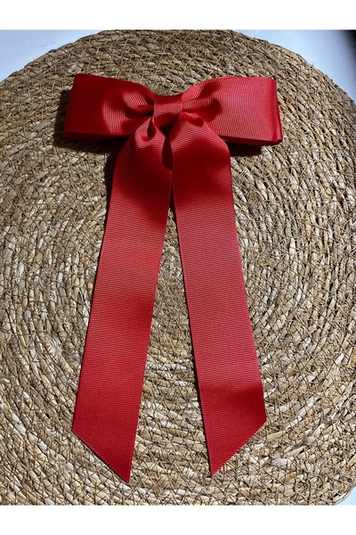 MADE BY PERİ Double Bow from the Ribbon, Child with the Tail, Adult Back Clip Buckle.