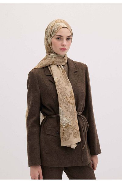 Fresh Daria Patterned Shawl - Sand Color