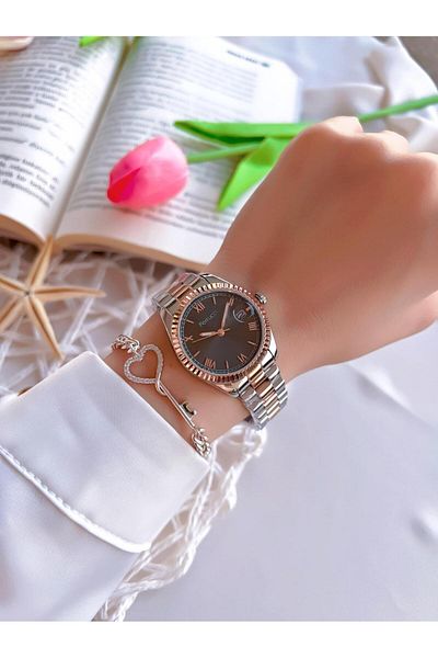 Ferrucci طقم ساعة يد نسائية وسوار بتقويم مقاوم للماء بطول 30 متر - BGF.1.13016.4