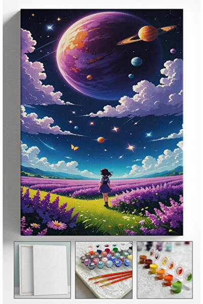 Sulepas Sayılarla Boyama 40x50 Tuval Fırça Boya Dahil UZAY GÖKYÜZÜ