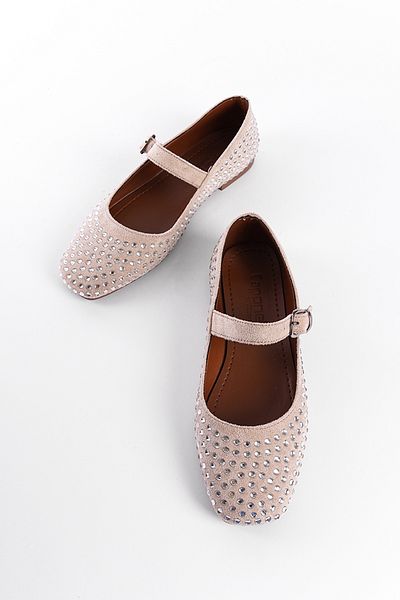 Capone Outfitters Mary Jane Ballerinas mit Schnalle und Steindetail für Damen