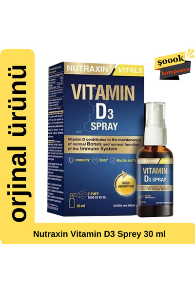 Nutraxin Vitamin D3 Sprey 1000 Iu 30 ml
