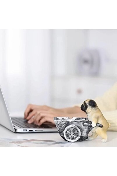 TAŞDEVRİLIFE DEKORATİF ARABALI KÖPEK KÜLLÜK, KÜL TABLASI