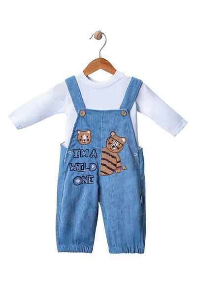 TUOBEBE Baby Velvet Blue Salopet