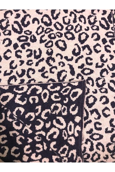 AXE SPORTSWEAR Winter Fuchsia-Pink Soft Shawl - Double Sided Leopard Patterned Shoulder Shawl