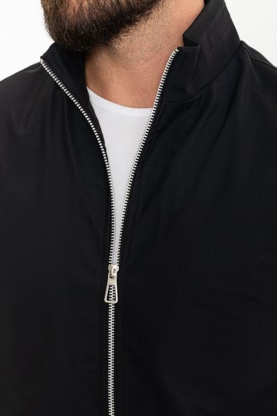 Mcr Plain Black Slim Fit Judge Collar Men's Vest