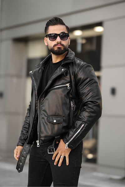 RHONES Men's Cruvase Winter Leather Coat