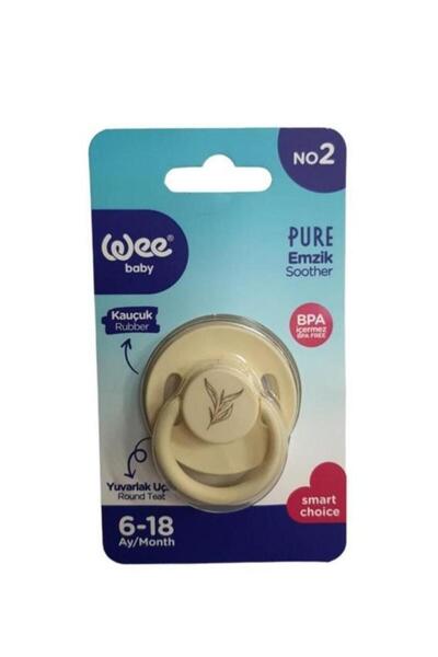 Wee Baby Pure Yuvarlak Uçlu Emzik 6-18 Ay No:2 Krem K:699