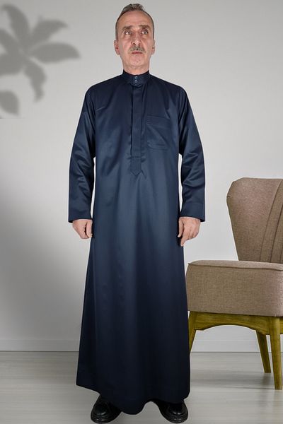 Royal Attire Hajj Umrah Clothes - Hidden Button, Long Sleeve and Pocket Men's Festival