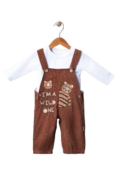TUOBEBE Baby Velvet Brown Salopet