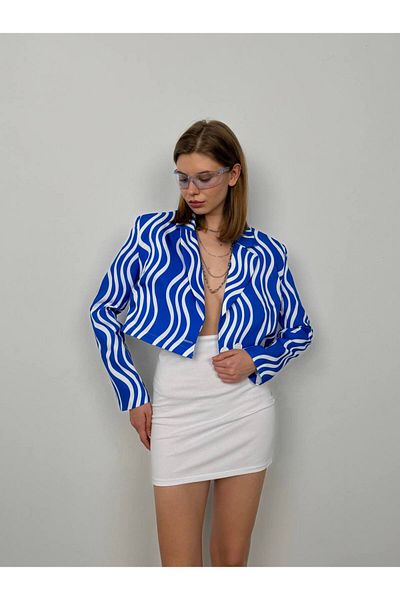 bayansepeti Model de sezon nou - Jachetă blazer pentru femei, pliată simetric, cu un singur nasture, 24S08012