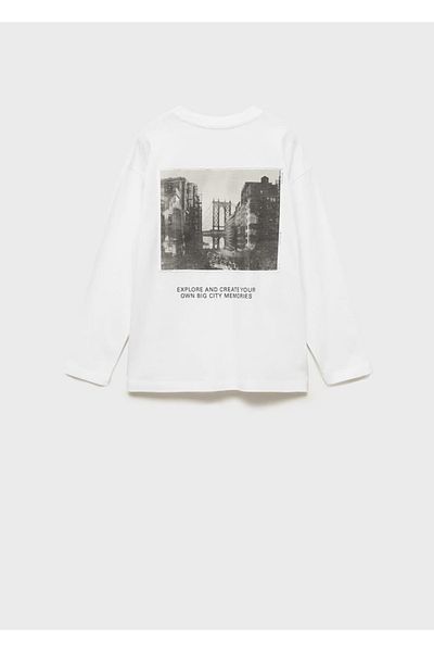 MANGO Kids Τύπωμα μακρυμάνικο μπλουζάκι