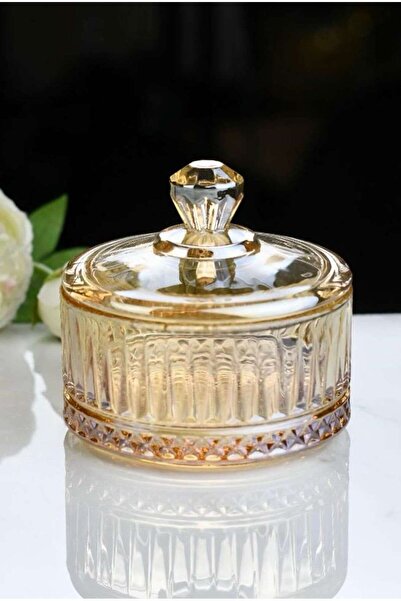 İnova Home Decor Bal Rengi Elysia Dekor Kapaklı Çerezlik – Şekerlik