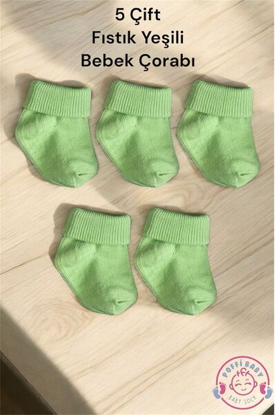 poffibaby Organic Cotton Unisex 5-Piece Premium Newborn Baby Socks