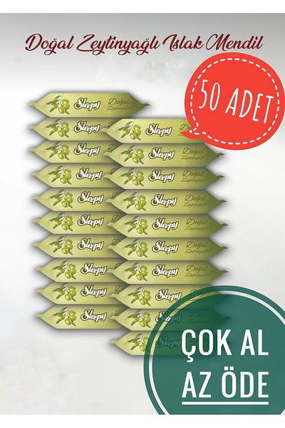 Sleepy Natural Olive Oil Extra Wet Baby Towel 25X50 Pieces 1250 Sheets