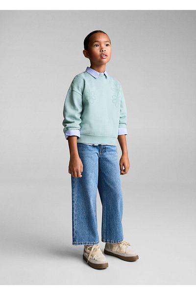 MANGO Kids Cotton sweatshirt with embroidery detail