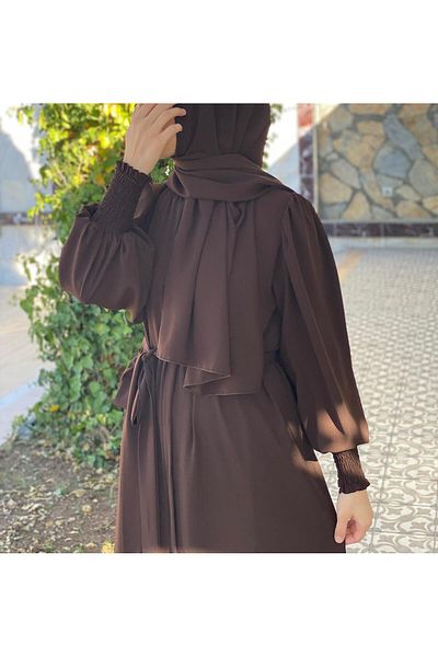 NAKŞİDİL Medina Silk Balloon Arm Ferace