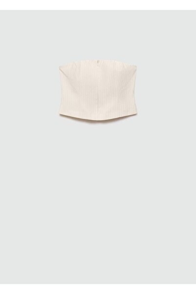 MANGO Woman Μπλούζα μπαντό με ρίγες