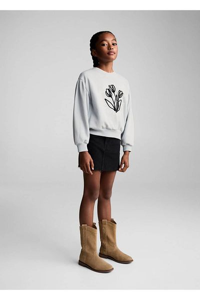 MANGO Kids Hanorac din bumbac cu detaliu de prelucrare