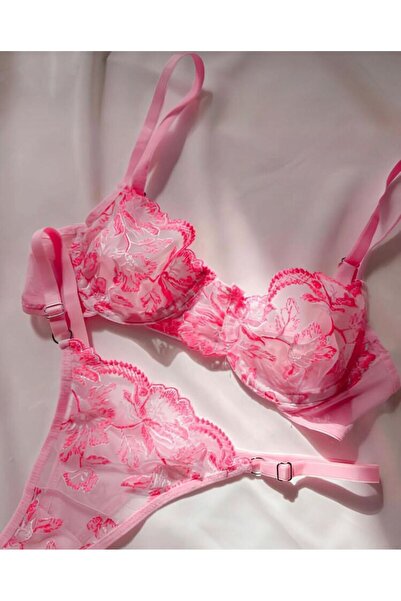 La Linaa Set bralet cu tanga pentru femei Cindy Pink